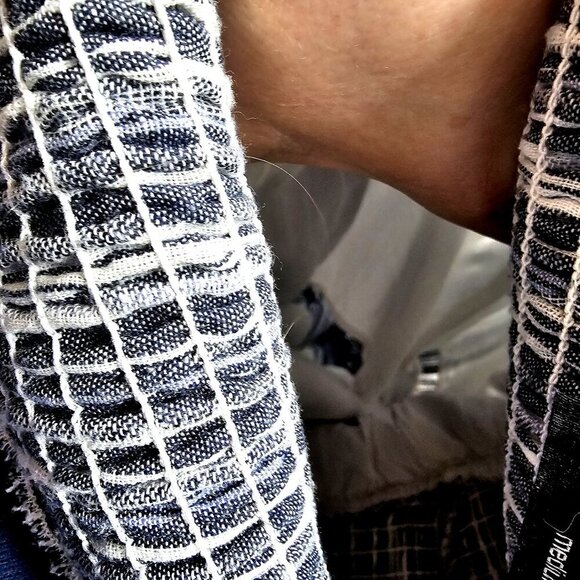 Kittenish Smocked Romper M Tie Straps Monochromatic Peplum Bodice Flare Legged - Picture 7 of 8